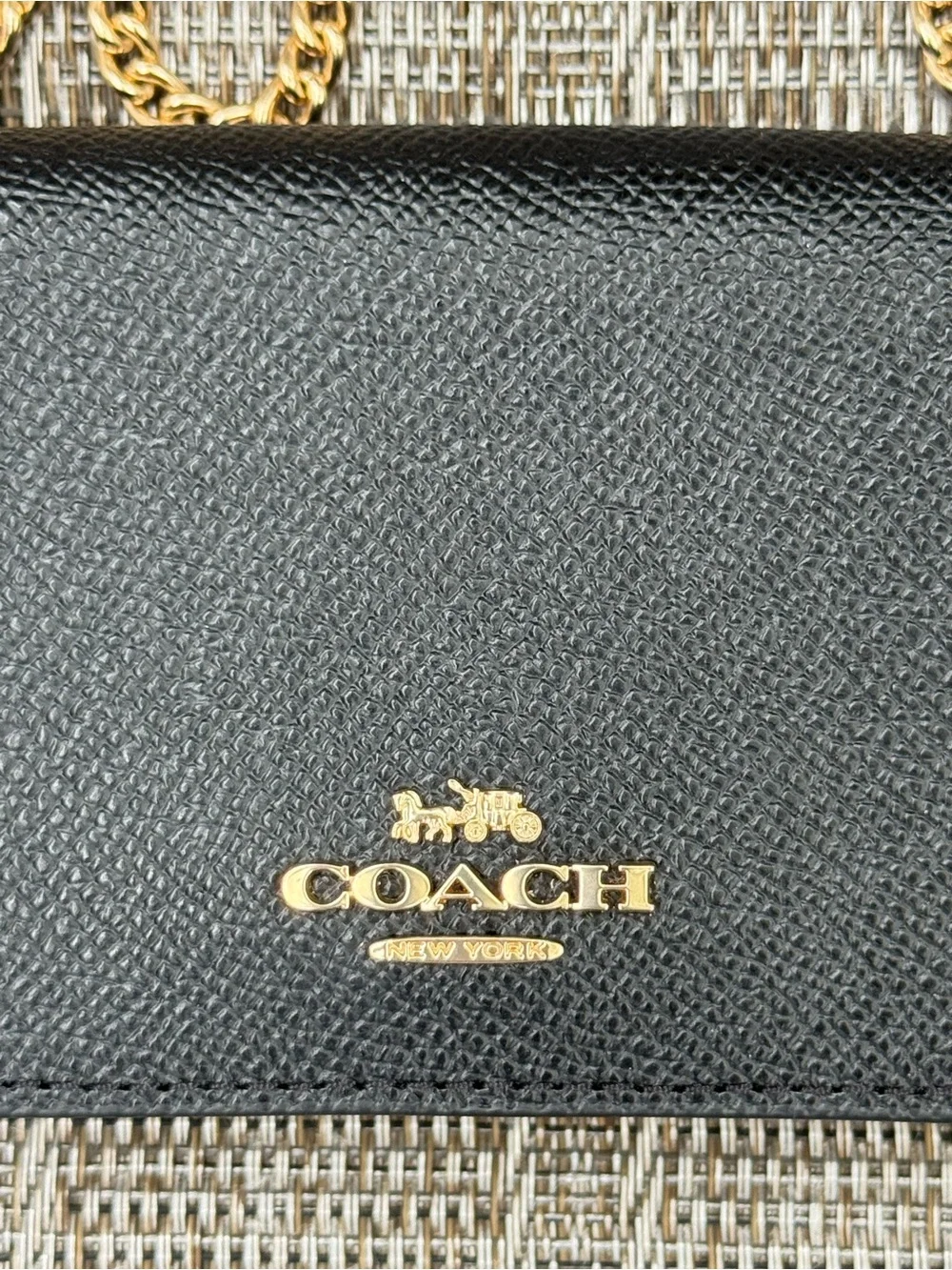 Coach Mini Wallet On A Chain Black Brand New!